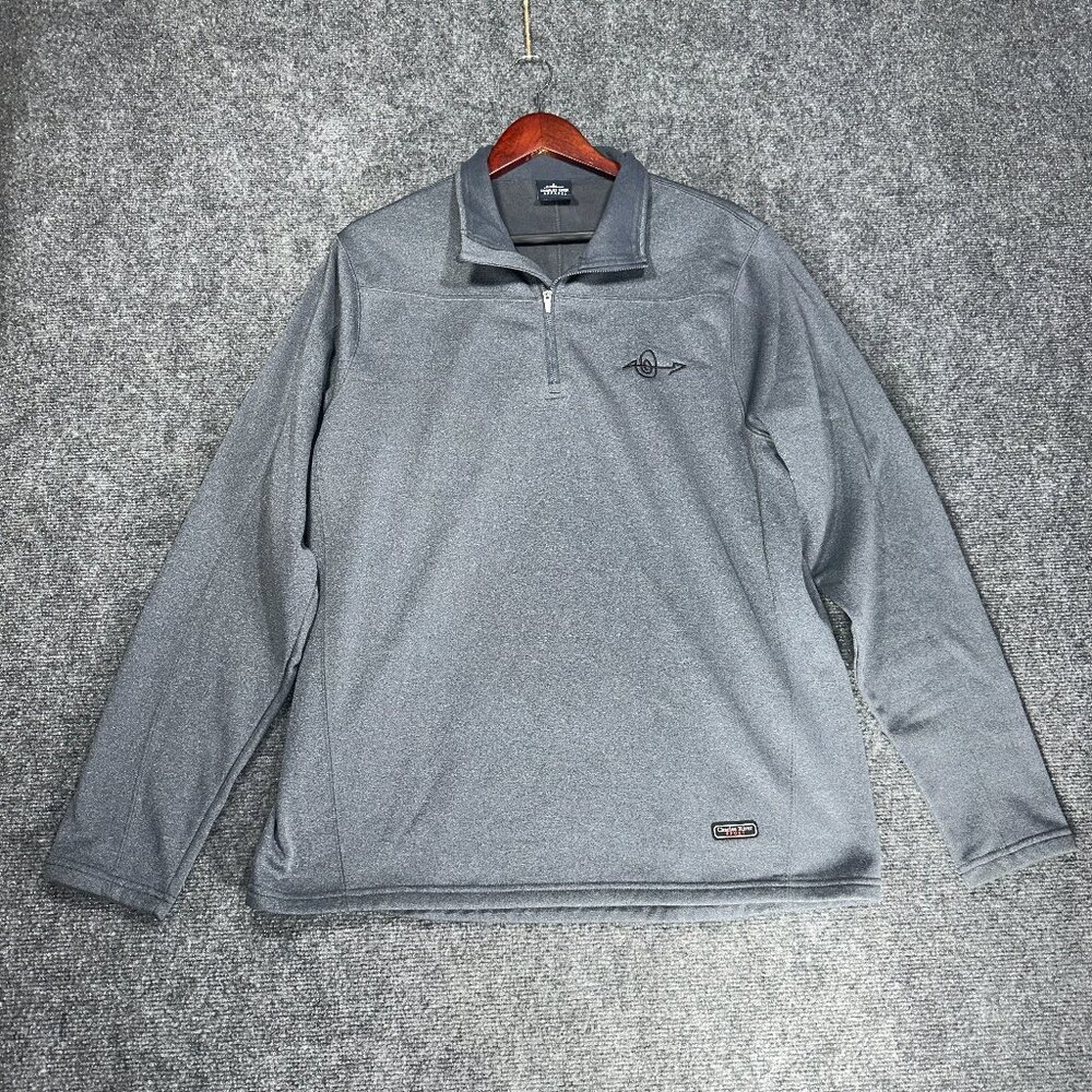 Charles River Sweatshirt Mens Large 1/4 Zip Gray Long Sleeve Logo Pullover Sport